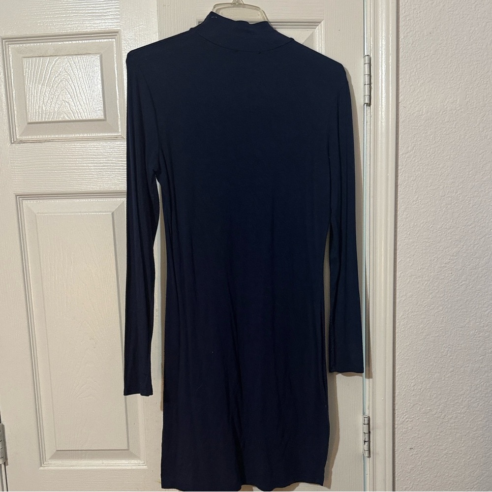 Soprano Elegant Midnight Blue Long Sleeve Dress